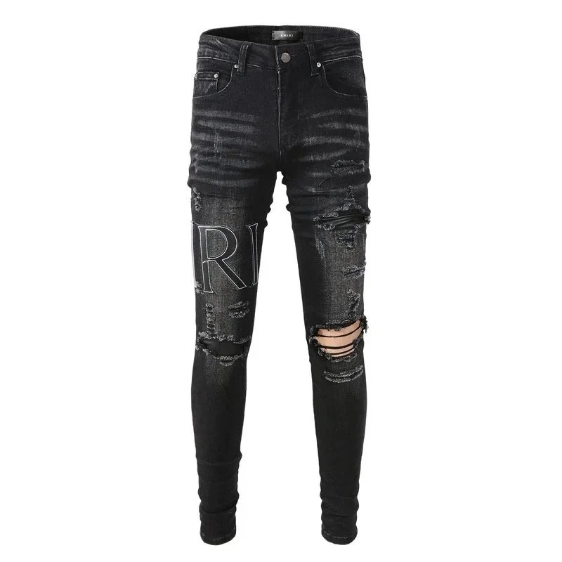Gallery Dept. Star-Embroidered Distressed Slim Fit Jeans - 18