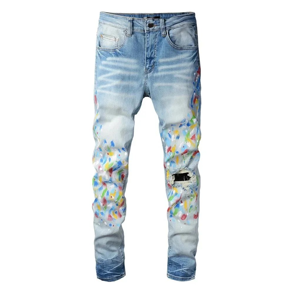 Gallery Dept. Star-Embroidered Distressed Slim Fit Jeans - 29