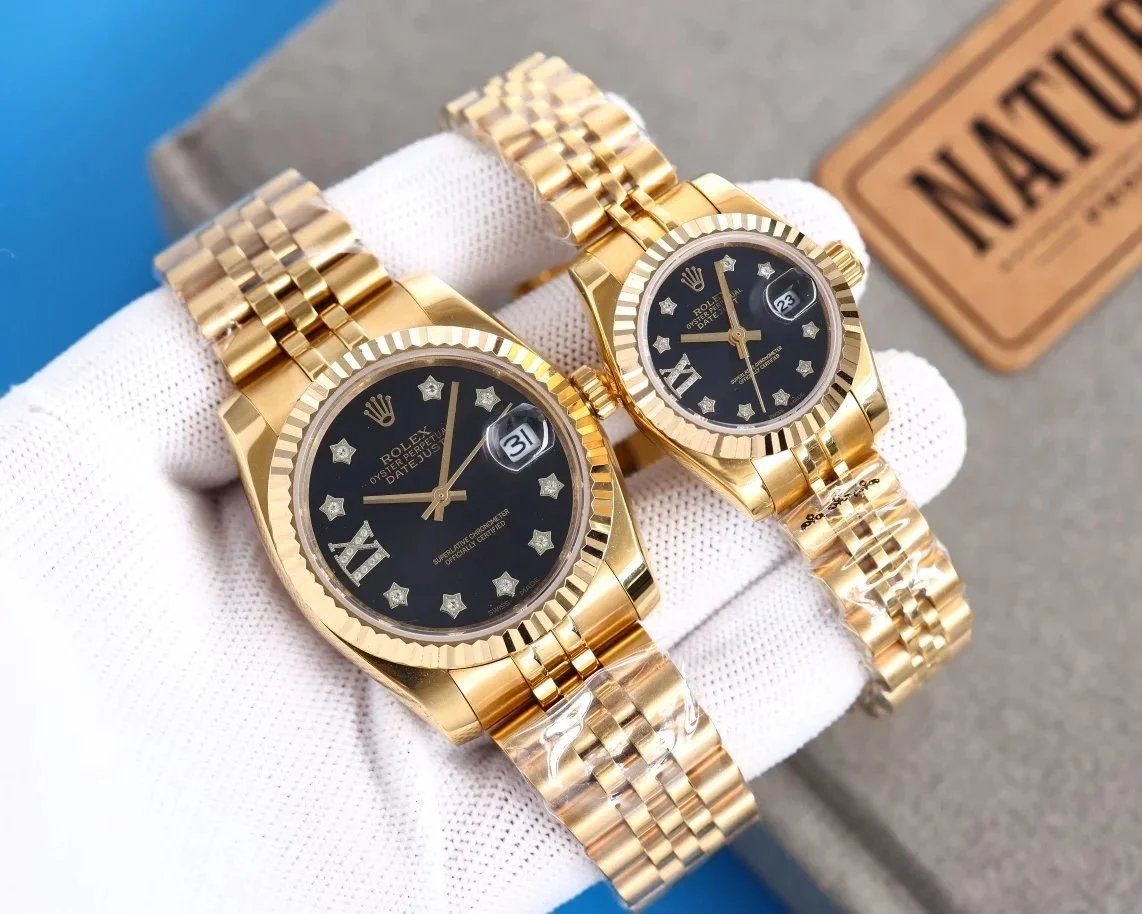Rolex Watches Datejust with diamond hour markers and date window — 2