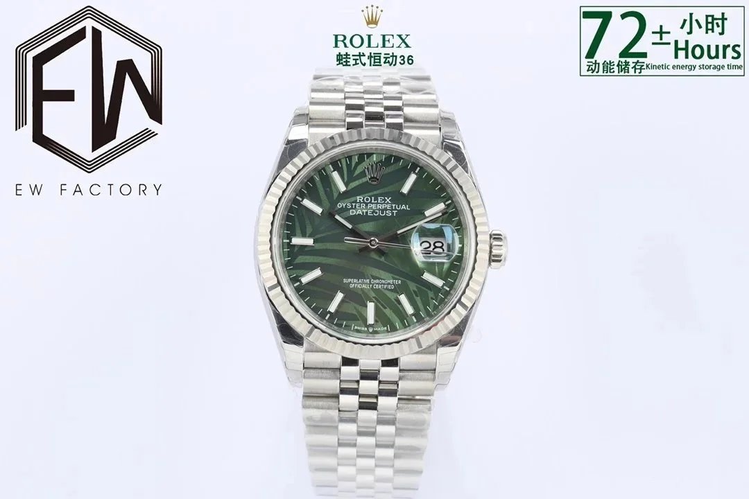 Rolex Watches Datejust with diamond hour markers and date window — 39