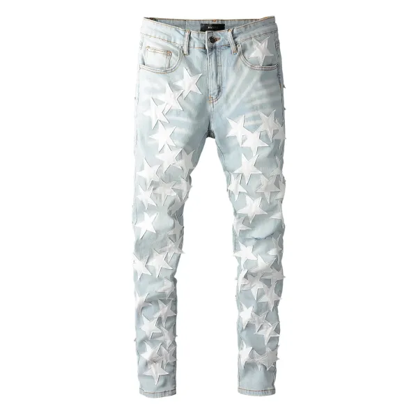 GRA Biker Patchwork Denim Jeans - 19