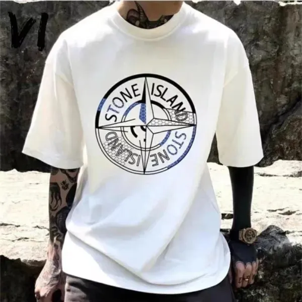 Stone Island Graphic Print Black T-Shirt - 7