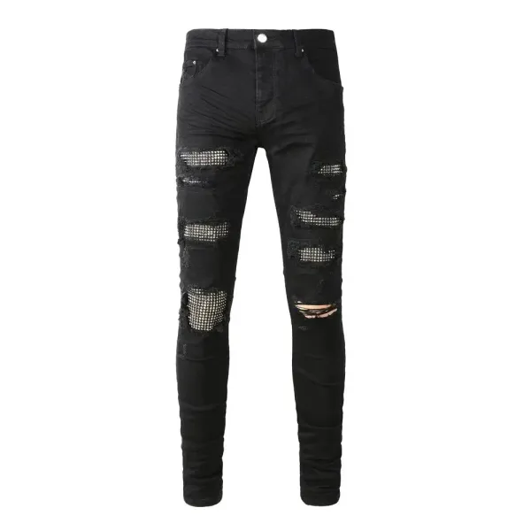 Gallery Dept. Bandana Patchwork Ripped Skinny Jeans - 34