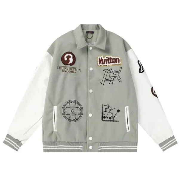 Louis Vuitton x Virgil Abloh Calligraphy Monogram Fleece Jacket Light Blue and Black - 9