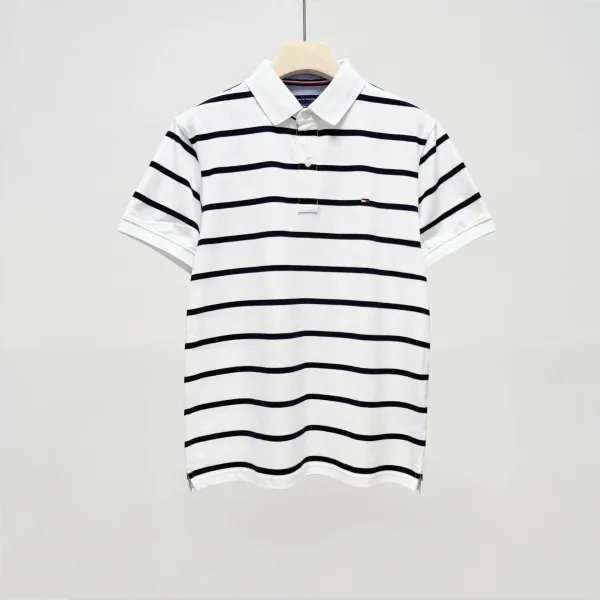 Tommy Hilfiger Embossed Logo Navy Polo - 3