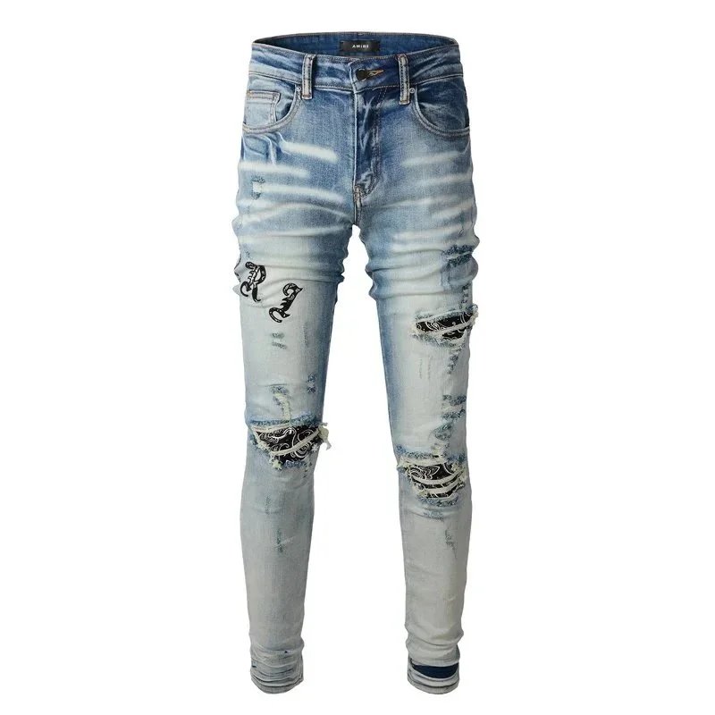 Gallery Dept. Star-Embroidered Distressed Slim Fit Jeans - 23