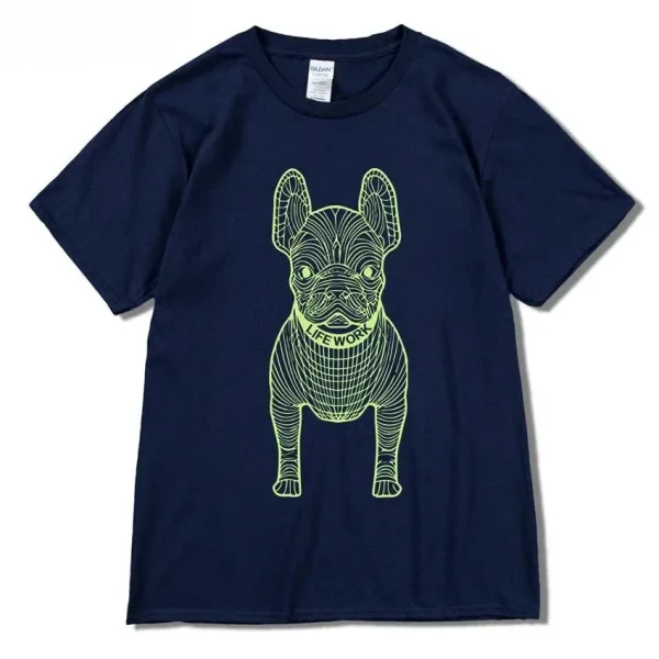 GRA French Bulldog Line Art Burgundy T-Shirt - 9