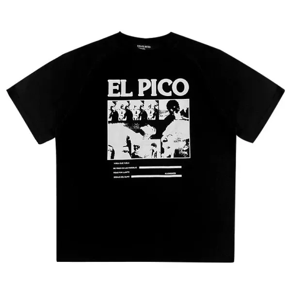 ERD Cross Print Black T-Shirt - 4