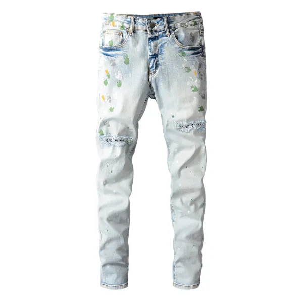 GRA Biker Patchwork Denim Jeans - 20