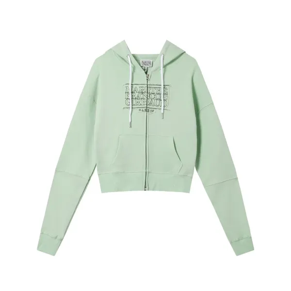 Marithe Francois Girbaud Logo Print Mint Green Hoodie - 21