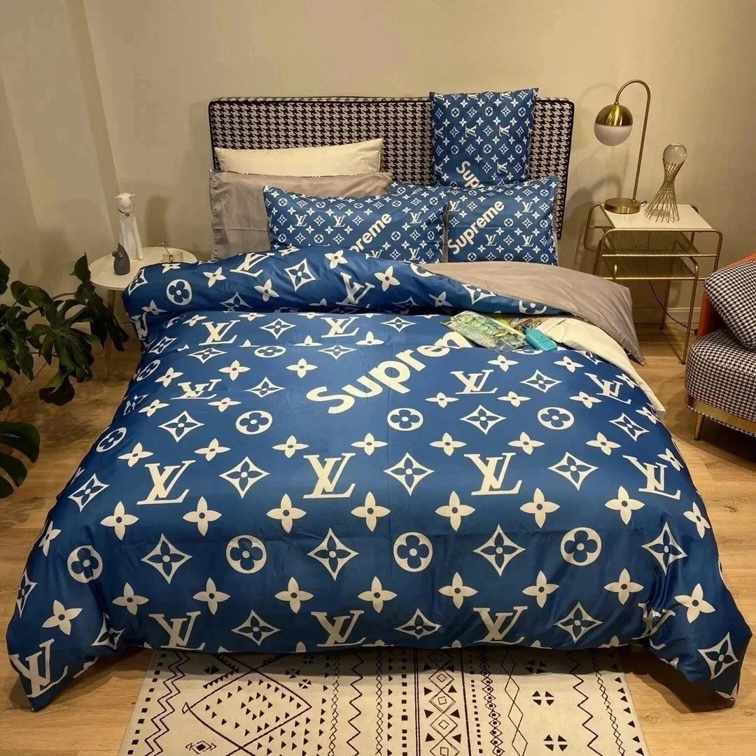 Louis Vuitton Uncategorized Four-Piece Logo-Print Bed Sheet Set image 3