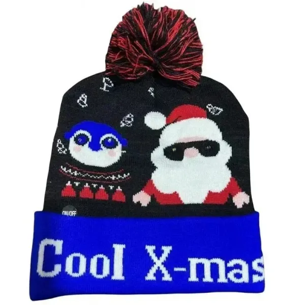 Design Festive Light String Beanie Red with Pom-Pom - 6