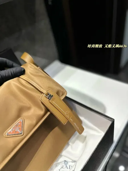Prada Re-Edition 2005 Bucket Bag Beige Leather Handbag - 9