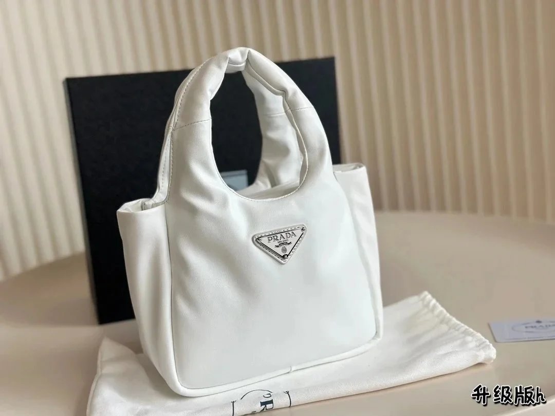 Prada Re-Edition 2005 Bucket Bag Beige Leather Handbag - 14