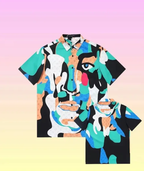 Off-White Shibori Print Short-Sleeve Shirt Blue Multicolor - 14