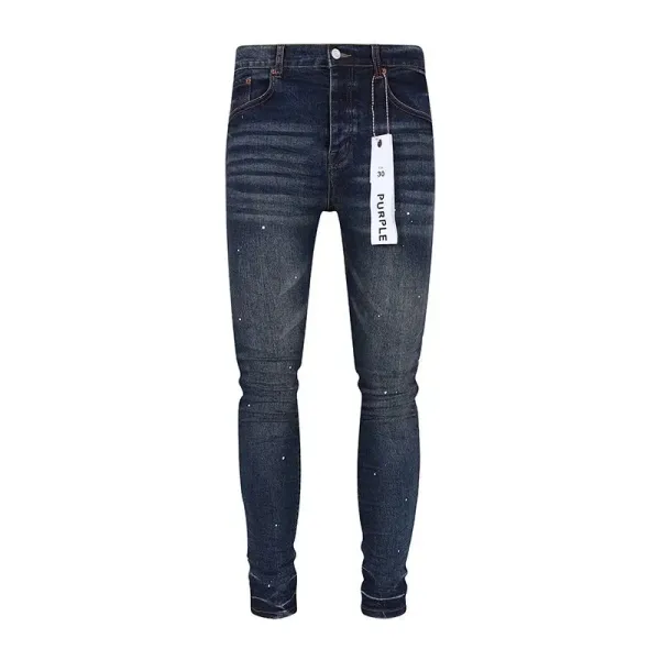 SPURLE Distressed Paint-Splatter Skinny Jeans - 23