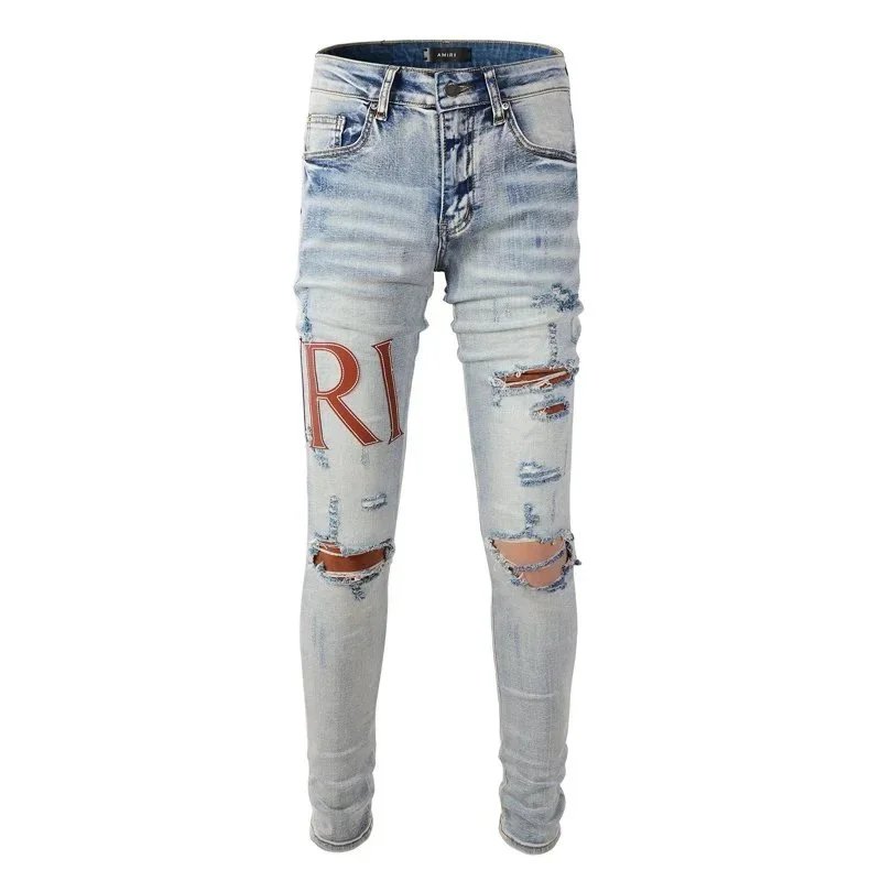 Gallery Dept. Star-Embroidered Distressed Slim Fit Jeans - 19