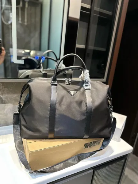 Prada Re-Edition 2005 Woven Straw Tote Bag Beige/Black Handbag - 31
