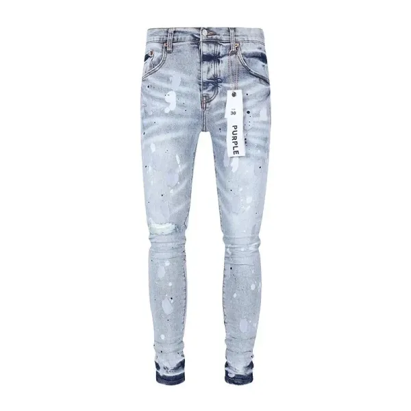 SPURLE Distressed Paint-Splatter Skinny Jeans - 18