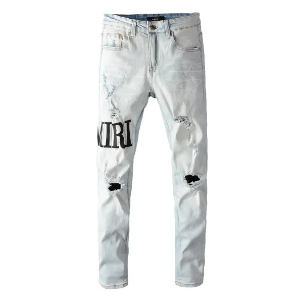 GRA Biker Patchwork Denim Jeans - 24