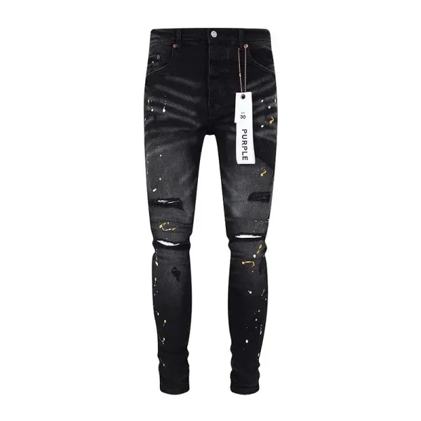 SPURLE Distressed Paint-Splatter Skinny Jeans - 20