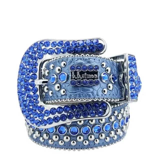 B.B. Simon Belts Rhinestone Studded Belt with Crystal Buckle product detail image 7