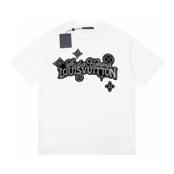 Louis Vuitton Monogram Embossed Panel T-Shirt Black - 3