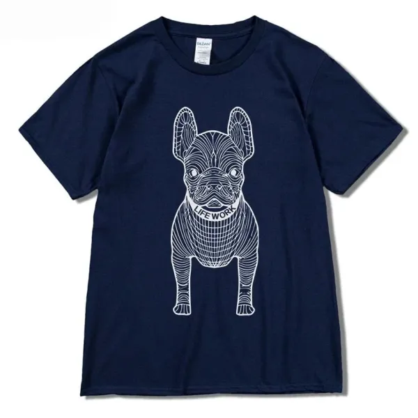 GRA French Bulldog Line Art Burgundy T-Shirt - 7