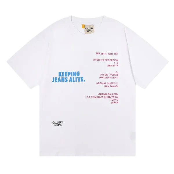 Gallery Dept Splatter Print Beige T-Shirt - 7