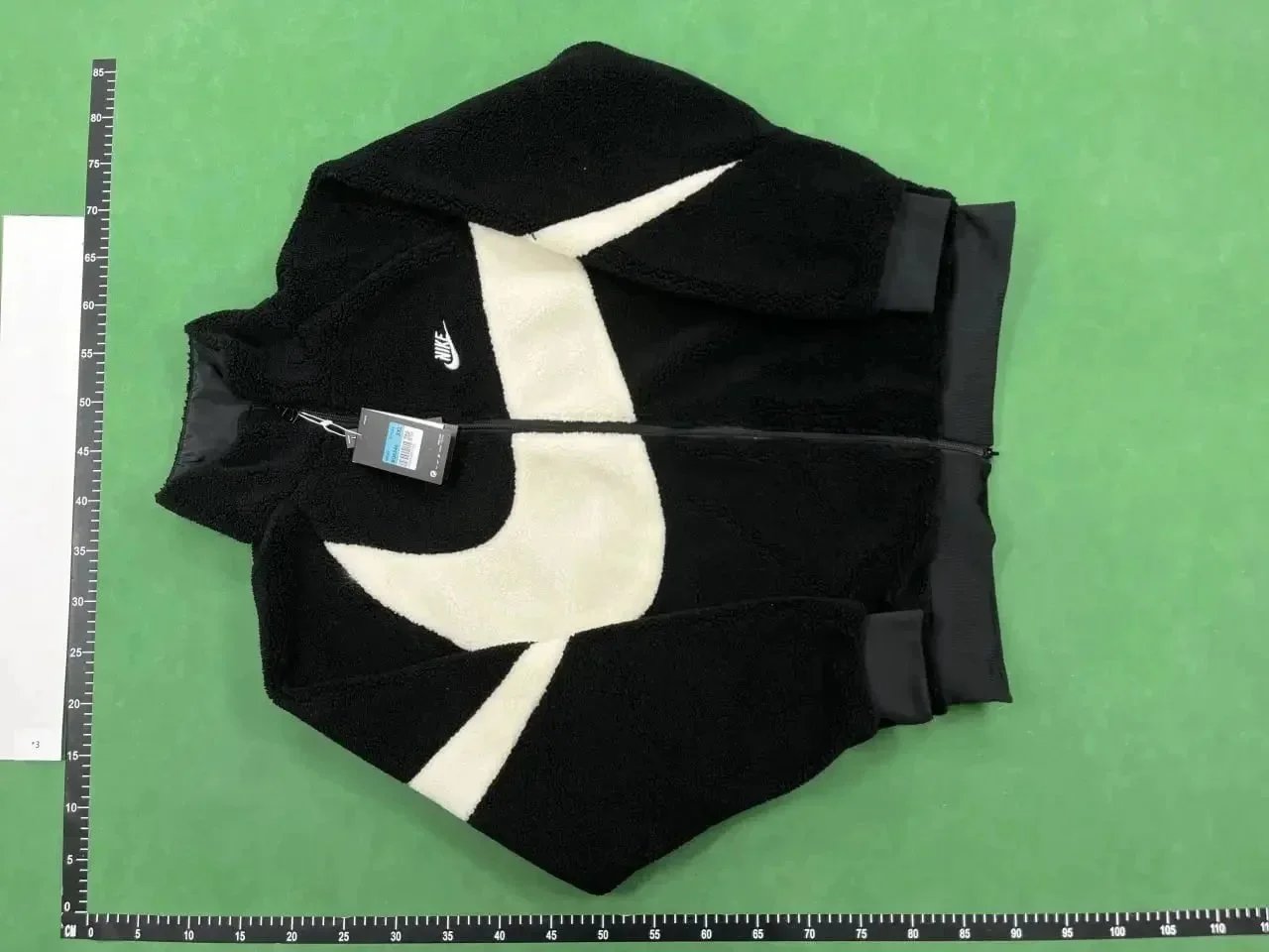 Nike Fleece Full-Zip Jacket Black and White Swoosh Outerwear - 5
