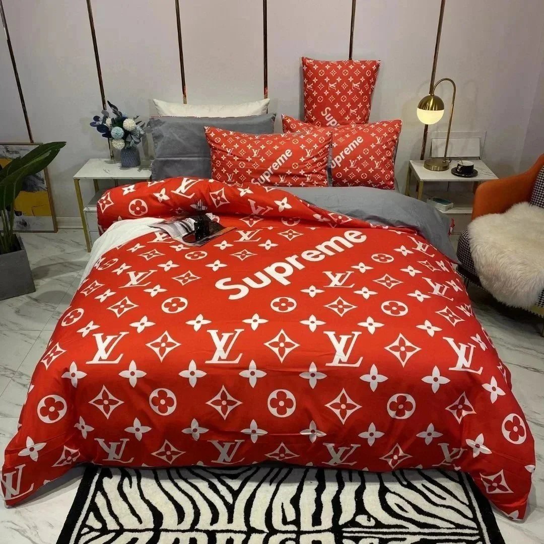 Louis Vuitton Uncategorized Four-Piece Logo-Print Bed Sheet Set — 36 1.8mm