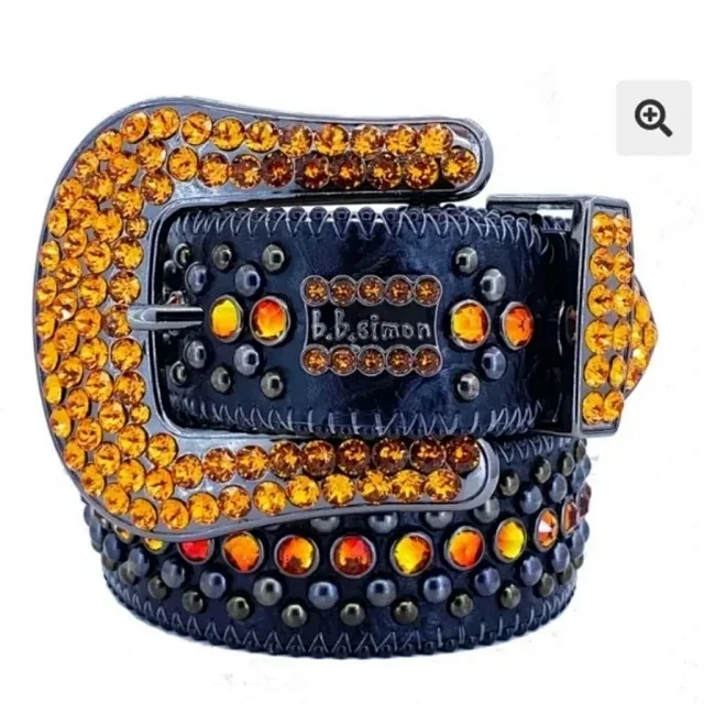 B.B. Simon Belts Rhinestone Studded Belt with Crystal Buckle product detail image 5