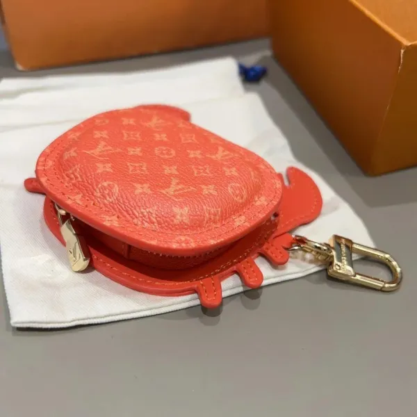 Louis Vuitton Crab Charm Monogram Sky Blue Leather Keychain - 25