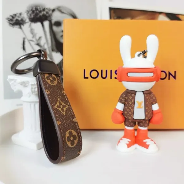 Louis Vuitton Crab Charm Monogram Sky Blue Leather Keychain - 40