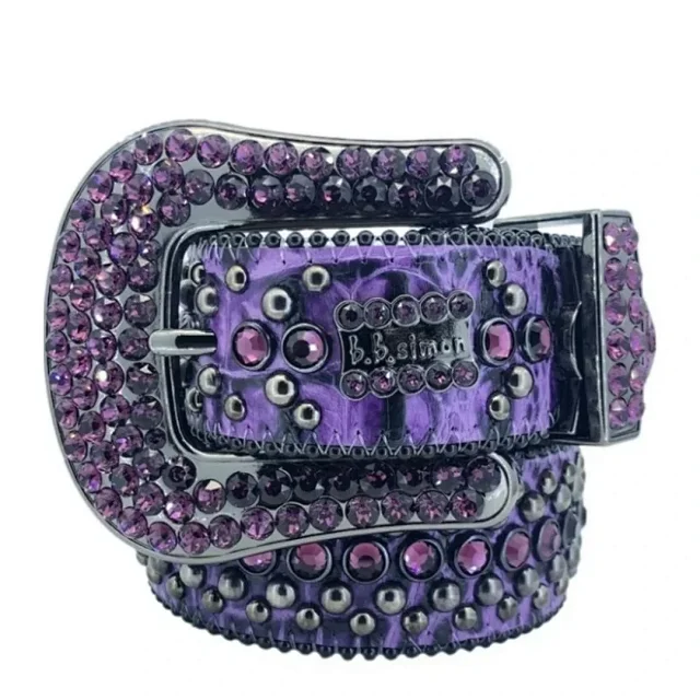 B.B. Simon Belts Rhinestone Studded Belt with Crystal Buckle product detail image 8