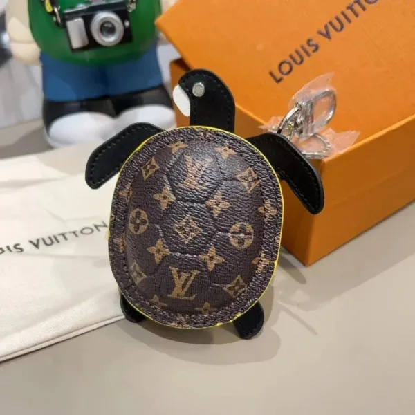 Louis Vuitton Crab Charm Monogram Sky Blue Leather Keychain - 3