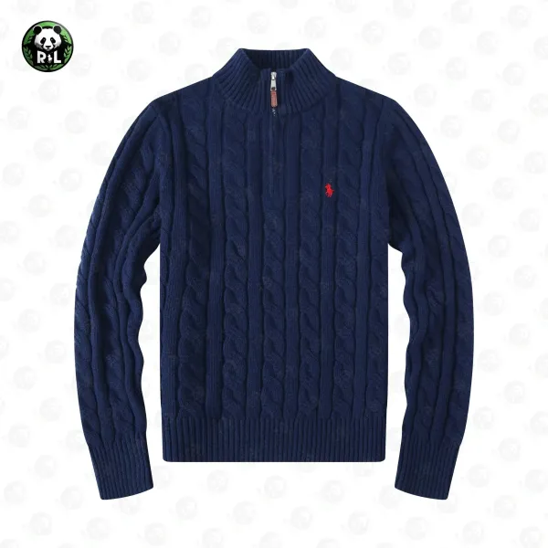 Ralph Lauren Cable Knit Quarter-Zip Sweater Pink - 6