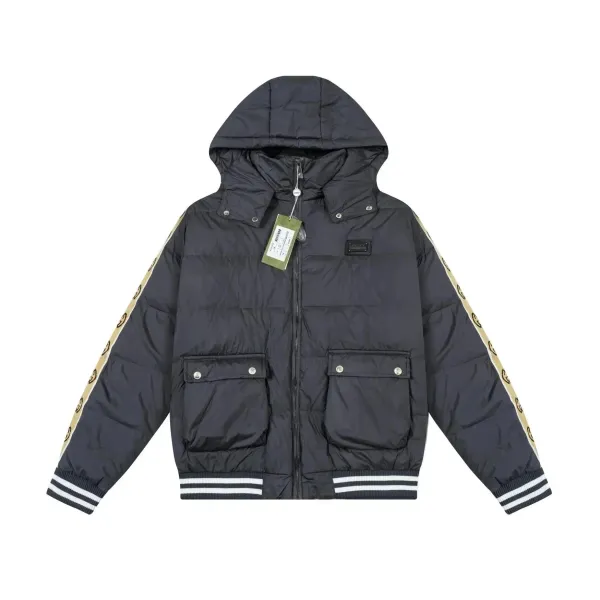 Gucci GG Monogram Navy Blue Hooded Down Vest - 4