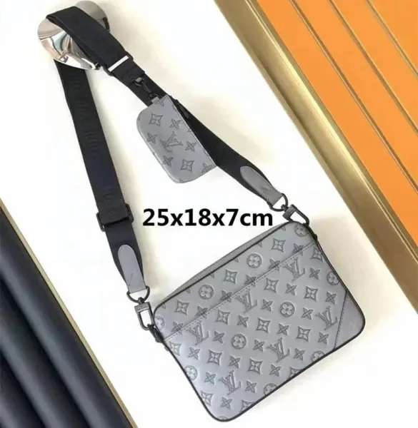 Louis Vuitton Monogram Eclipse Gray Crossbody Bag - 1