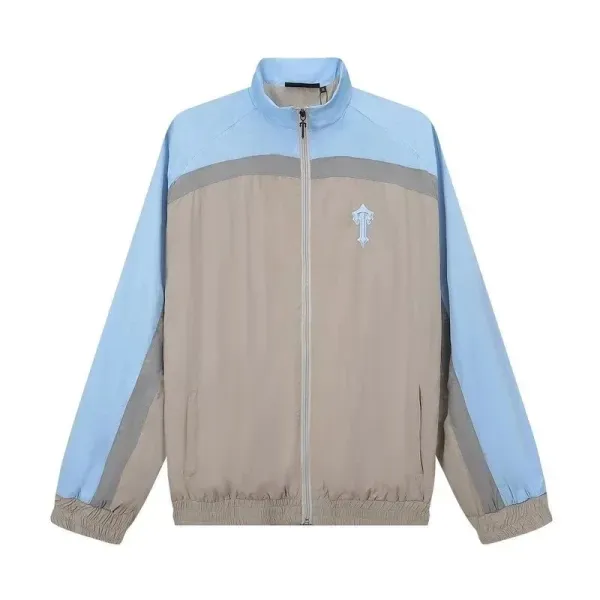 Saint Tears Cross Logo Windbreaker Beige/Black Jacket - 3