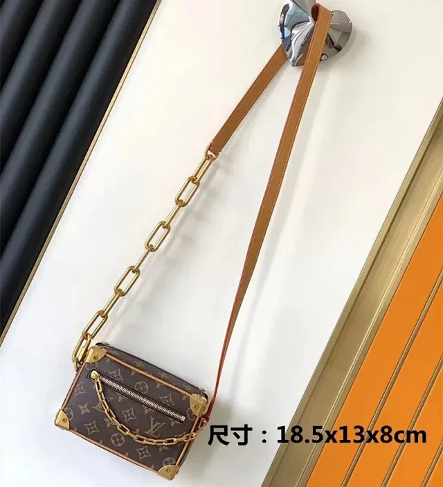 Louis Vuitton Crossbody Bags Monogram trunk-style zip bag with chain strap product detail image 3