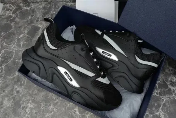 Dior B23 Oblique Black Leather Sneakers - 6
