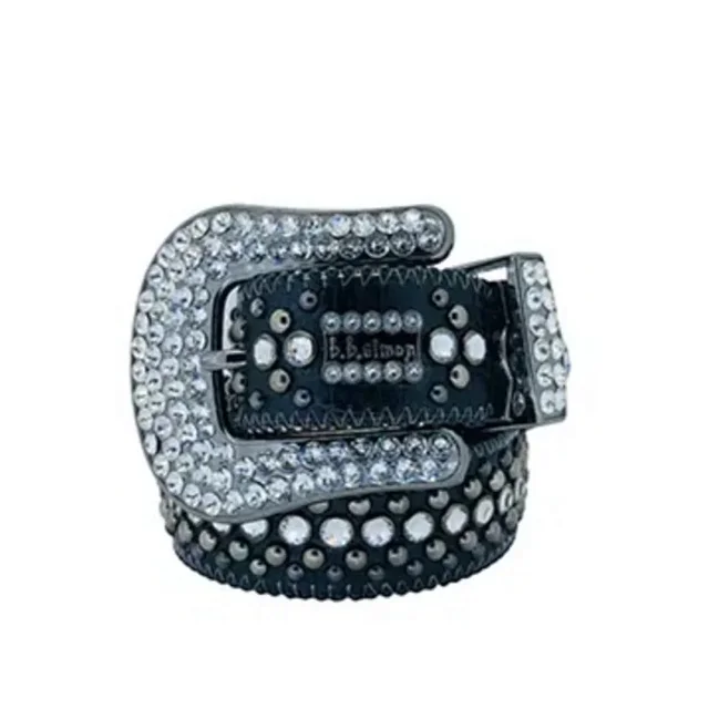 B.B. Simon Belts Rhinestone Studded Belt with Crystal Buckle product detail image 4
