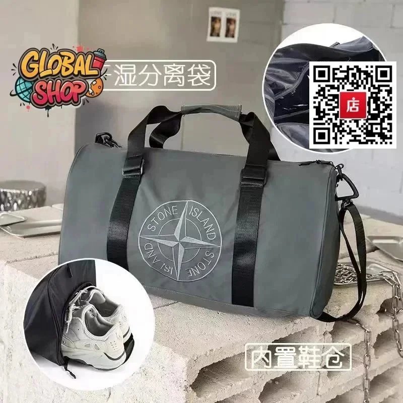 Stone Island Compass Logo Backpack Black/Gray - 6