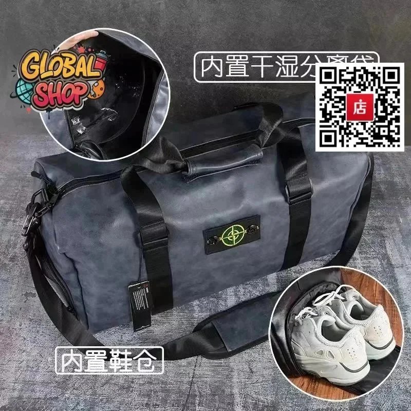 Stone Island Compass Logo Backpack Black/Gray - 5