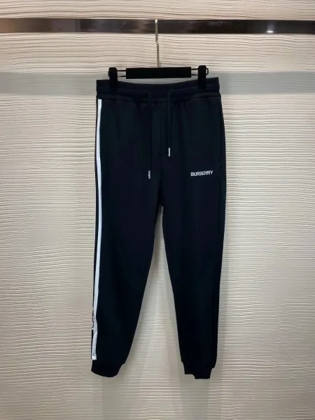 Burberry Check-Trimmed Joggers Black Sweatpants - 6