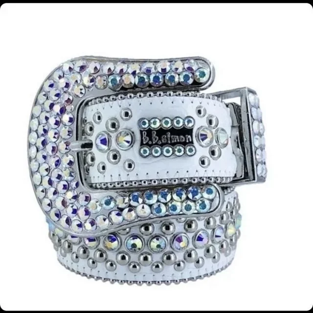 B.B. Simon Belts Rhinestone Studded Belt with Crystal Buckle product detail image 2