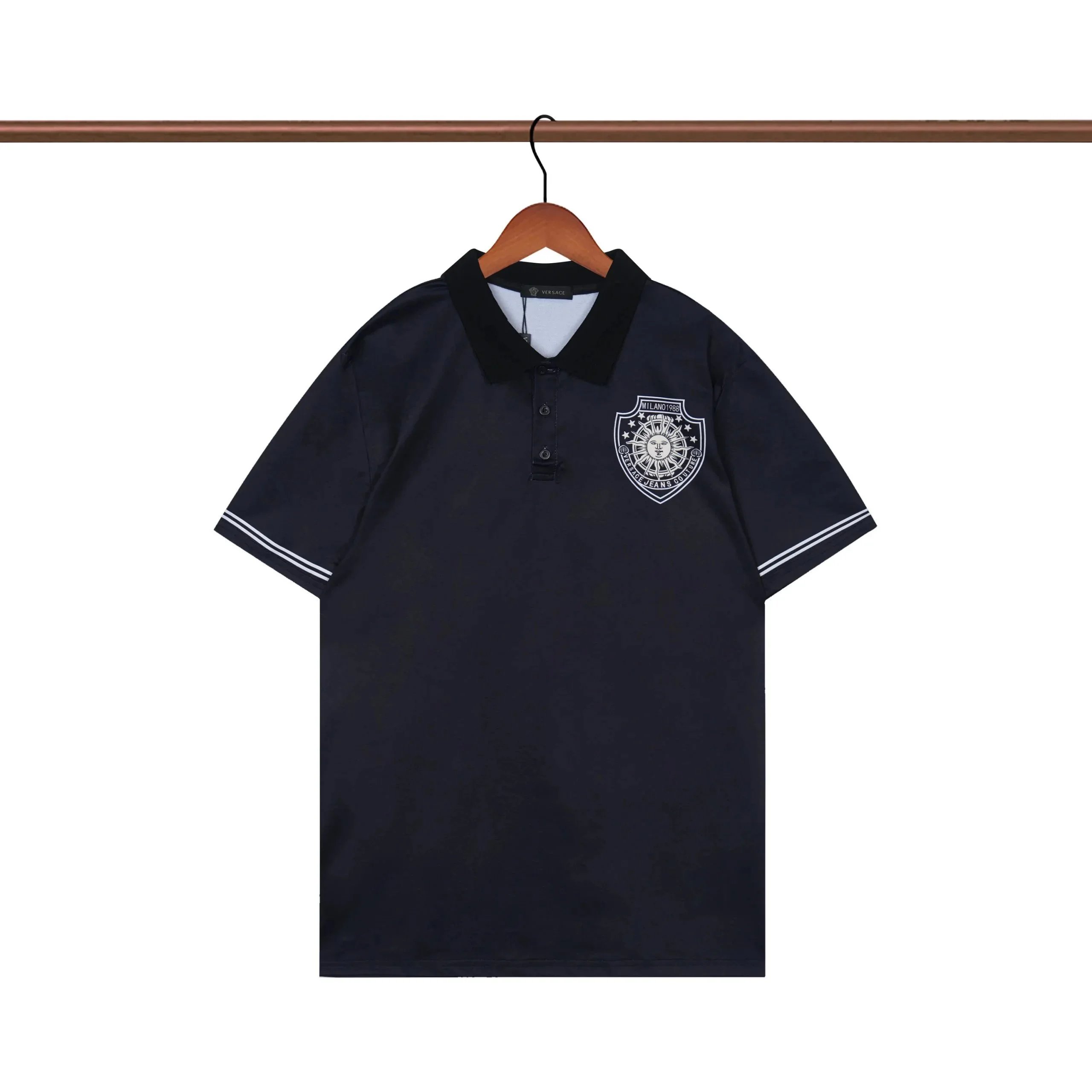 Versace Baroque Logo Print White Polo - 16
