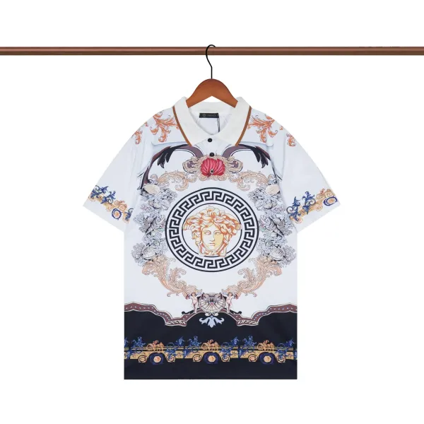 Versace Baroque Logo Print White Polo - 18