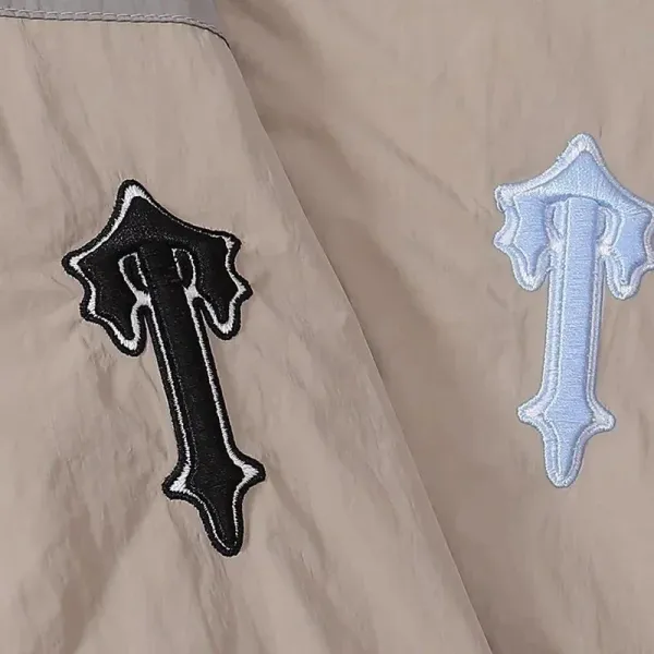 Saint Tears Cross Logo Windbreaker Beige/Black Jacket - 7